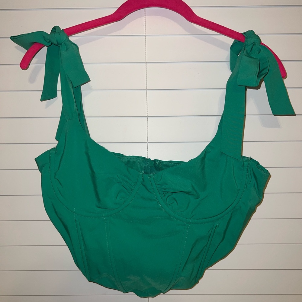 Green corset tank top